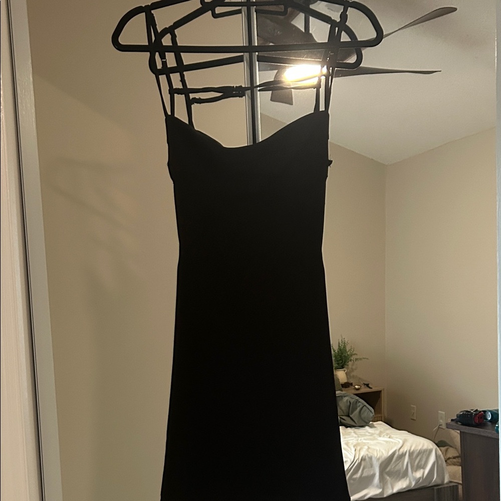 Classic Black Slip Dress with Spaghetti Straps